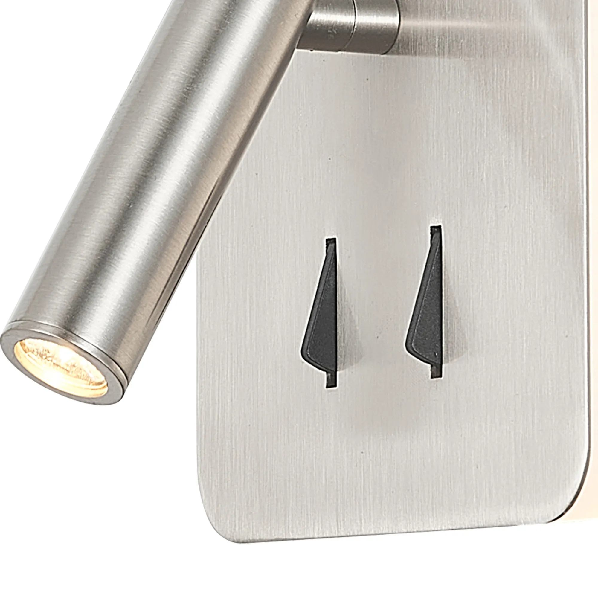 Cayman Square Wall + Reading Light 6W + 3W LED Switched Satin Nickel M7824  Mantra Fusion Cayman